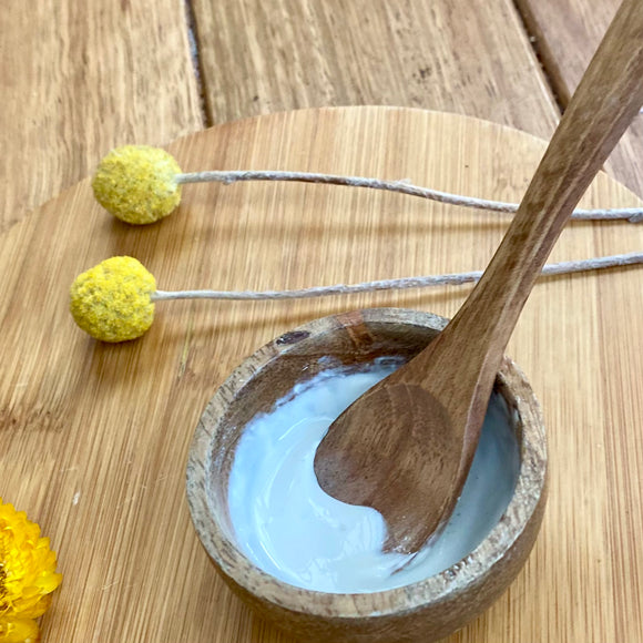 Wooden Spoon $4 & Clay face masks $6.20: Kaolin / Pink / Kaolin & Pink. Or armpit detox: Bentonite.